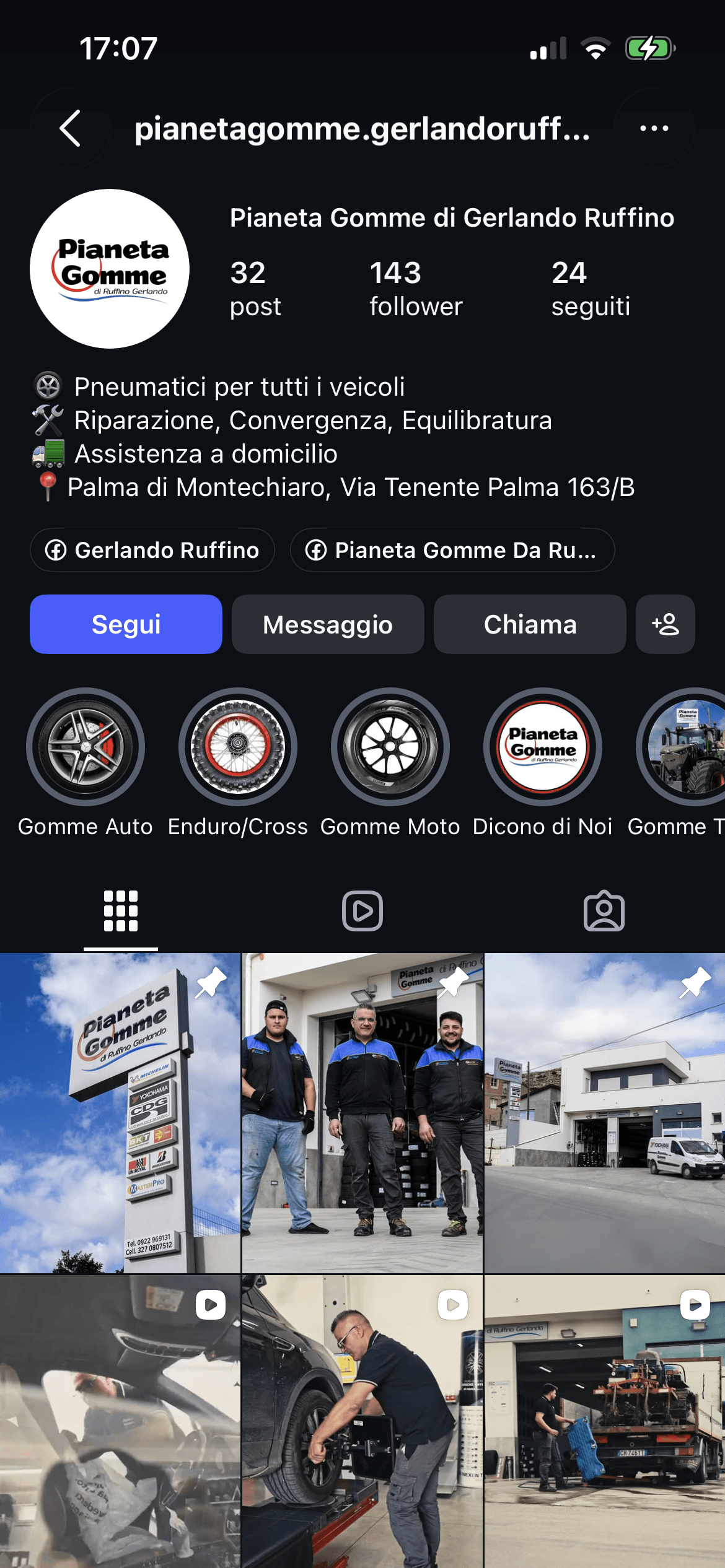 A storefront on Instagram